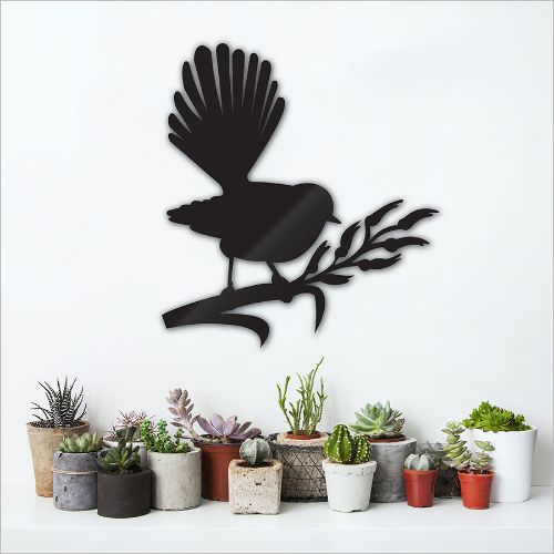 Kiwiana Wall Art - Fantail on Flax ( Large)