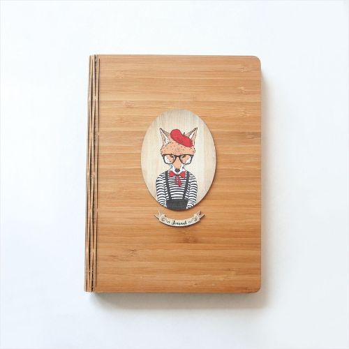 Bamboo Journal : Printed Girl Fox (Oval) - Journals