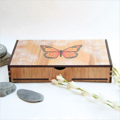 Large Rectangle Trinket Box : Monarch - Rectangle