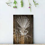 Kiwiana Wall Art - Rectangle: DW Fantail (Small) - Rectangles