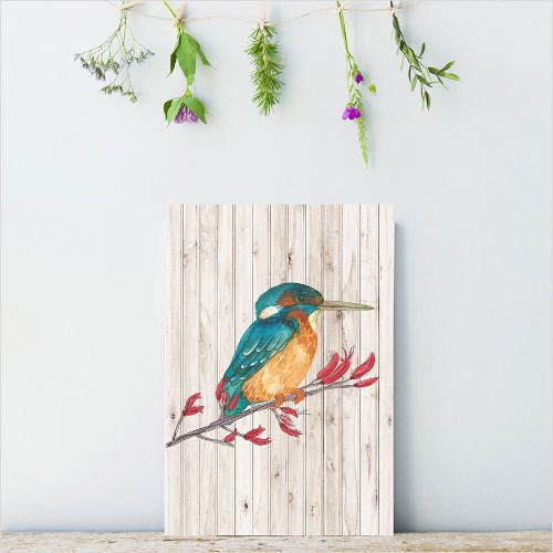 Kiwiana Wall Art - Rectangle: Kingfisher (Small) - Rectangles