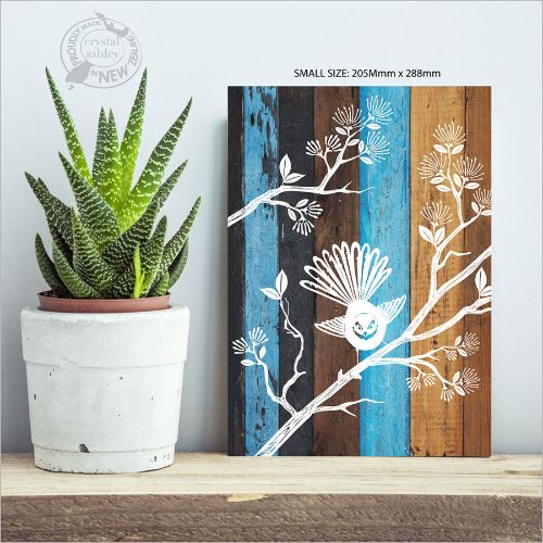 Kiwiana Wall Art - Rectangle: Fantail (Small) - Rectangles