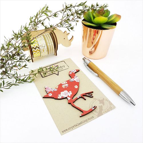 Vibrant wall art featuring Pukeko bird and red floral patterns, crafted from durable 3mm MDF for stylish home decor.