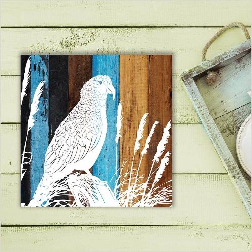 Kiwiana Wall Art - Art Block: Kea - Squares