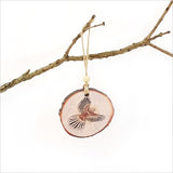 Wood Slice Ornament : KWW Fantail - Ornaments