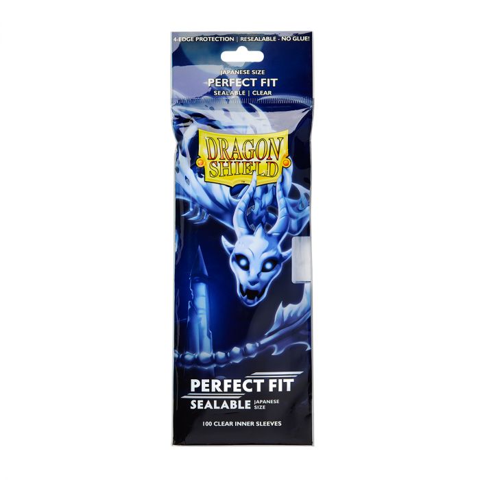 Dragon Shield: Perfect Fit Japanese Size Inner Sleeves  - Sealable  - Clear