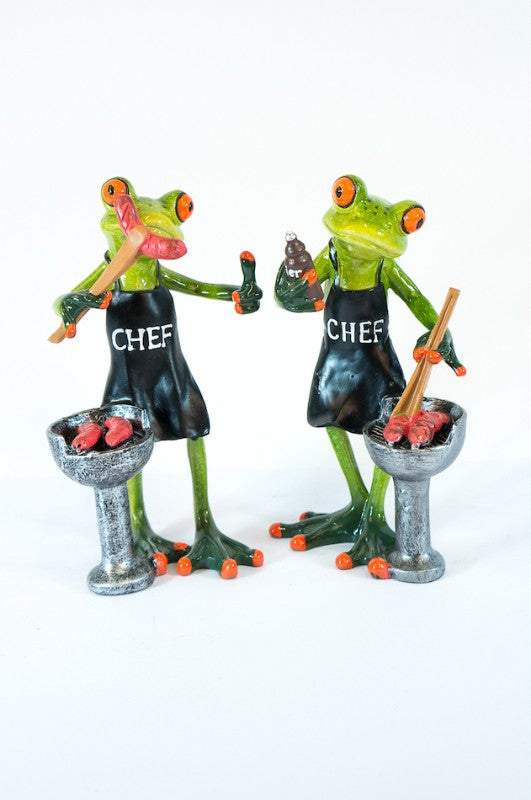 Bbq Frogs - Pair - Polyresin