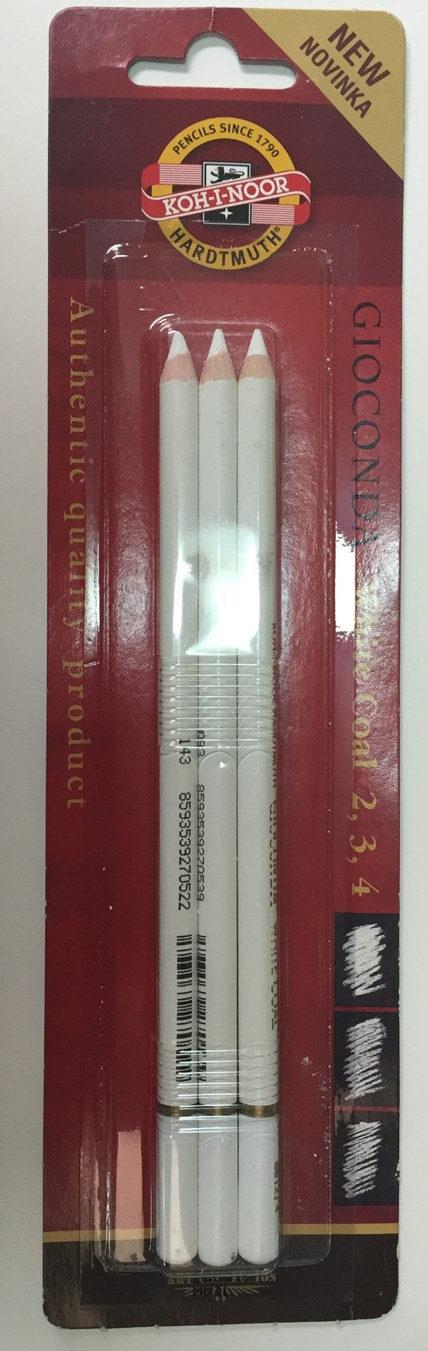 GIOCONDA WHITE COAL PENCILS 3PCS