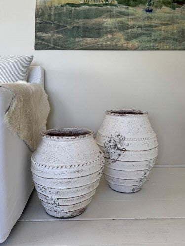 Lombok Pot - Mia Antique Whitewash Small (38 x 40cm)