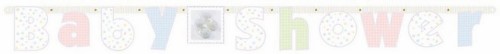 Illustrated banner featuring 'Baby Soft Moments', measuring 7' x 7', perfect for baby showers or nurseries.