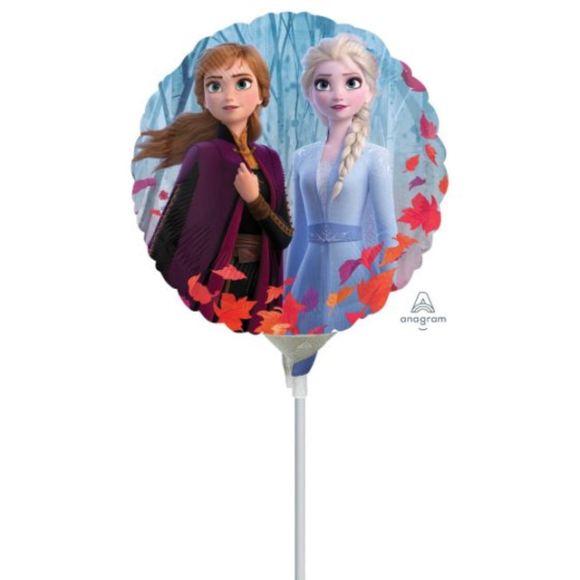 10cm inflatable Frozen 2 figure featuring Elsa and Anna, perfect for play and party decoration.