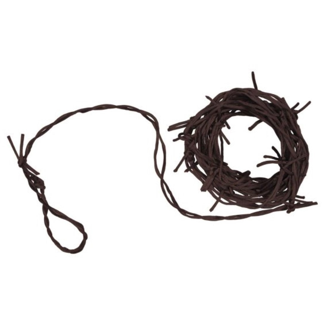 Rusty barbed wire garland, 3.65m long, perfect for rustic decor in home styling or themed events.