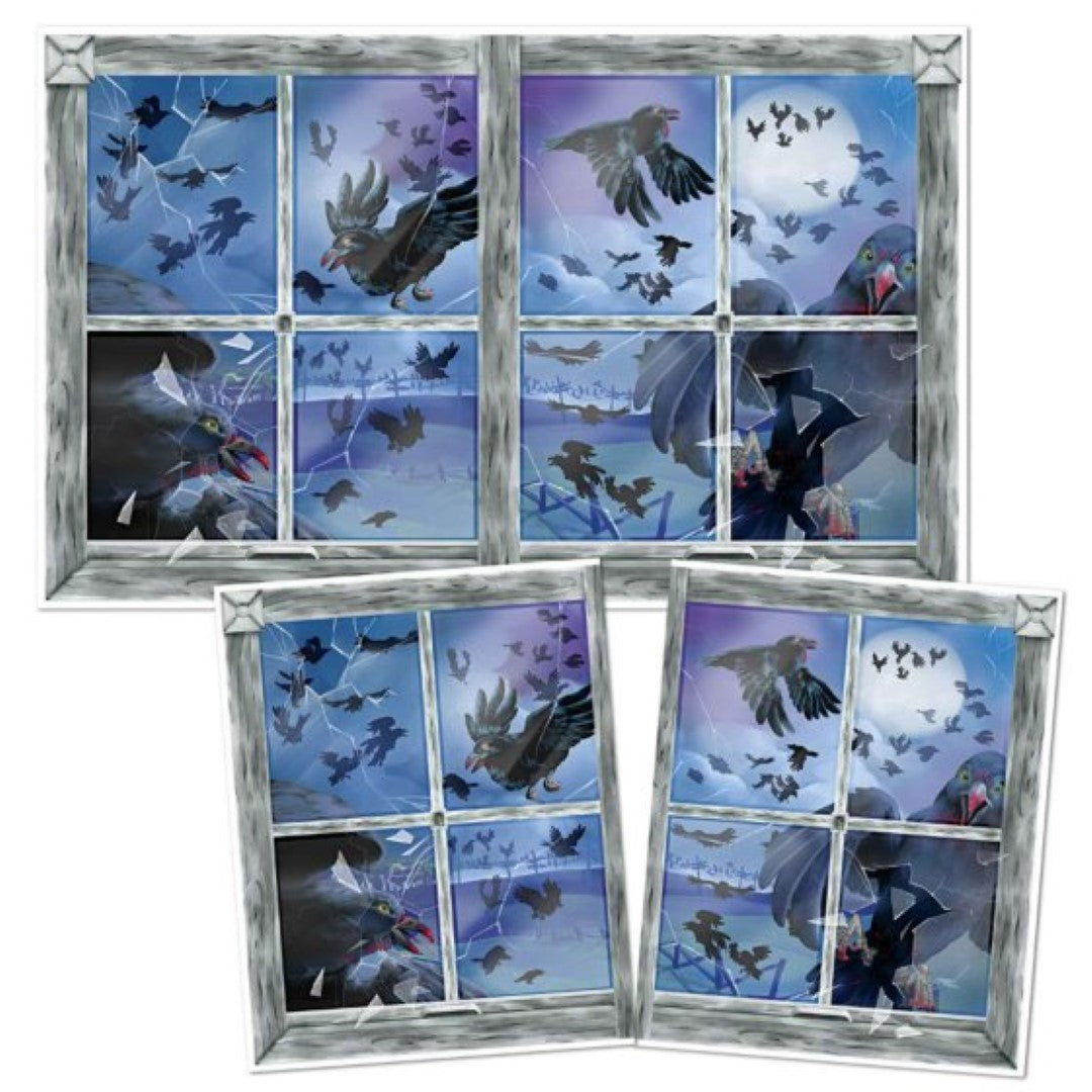 Vibrant Beistle Bird Attack Insta-View backdrop, perfect for festive celebrations and great photo opportunities.