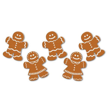 Pack of 10 Beistle Mini Gingerbread Cutouts, perfect for festive decor, crafts, and holiday celebrations. Each cutout is 13cm.
