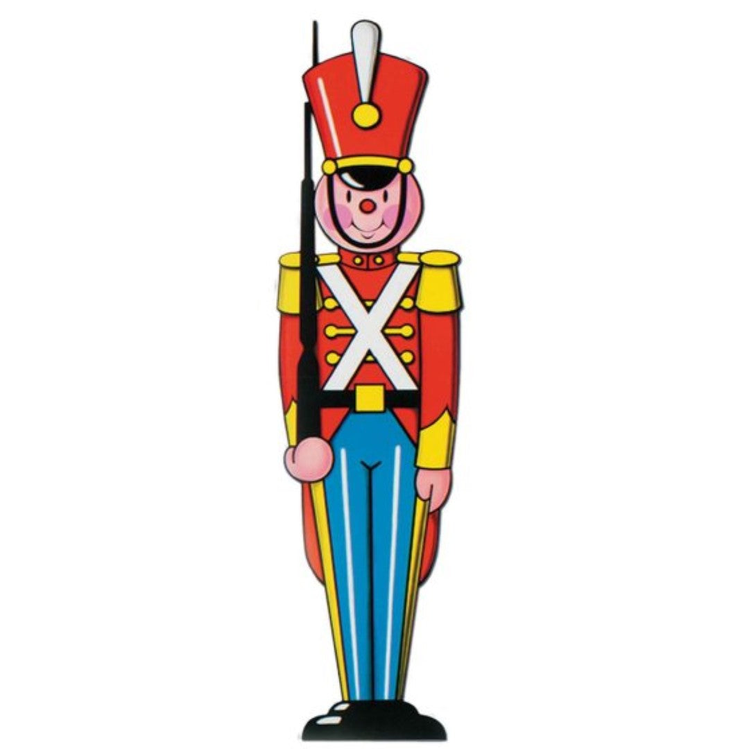 Colorful Beistle Toy Soldier Cutouts, 90 cm, perfect for festive decorations and holiday celebrations.