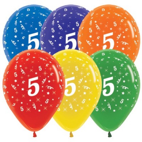 Balloons Age 5 Jewel Crystal Assortment  - Pack of 25