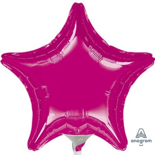 10cm Star Fuchsia Pink Foil Balloon (Flat)