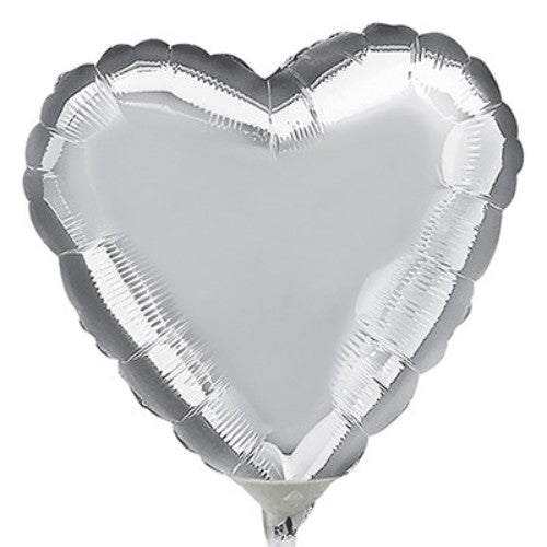 10cm Heart Silver Foil Balloon (Flat)