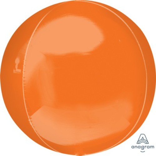Set of 3 orange Shape Orbz foil balloons, self-sealing and 38cm x 40cm, perfect for helium inflation.