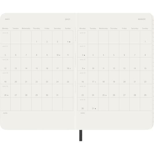 2027 Moleskine Monthly Softcover Pocket Black 12-Month Diary