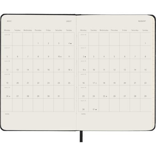 2027 Moleskine Weekly With Notes Hardcover Pocket Black 12-Month Diary