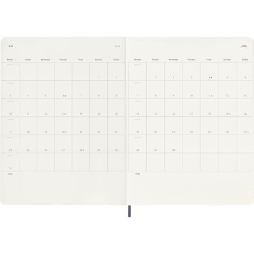 2027 Moleskine Weekly With Notes Softcover XL Sapphire Blue 12-Month Diary
