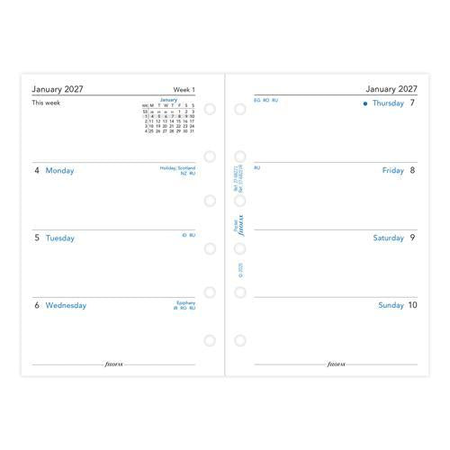 2027 Filofax Week to View Pocket Organiser Refill