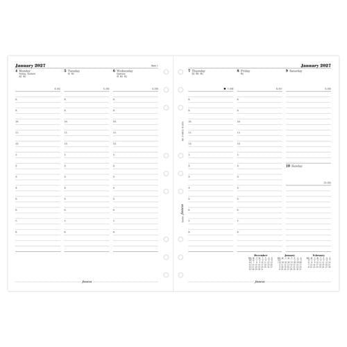2027 Filofax Week to View with Appointments Vertical Deskfax Organiser Refill