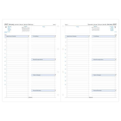 2027 Filofax Day per Page with Appointments A4 Multilanguage Organiser Refill