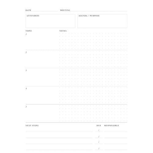 Meeting Notes Notepad B5 Wiro 50 Sheets Mulberry - Collins