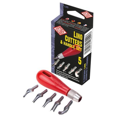 Lino Cutting Tools With Handle 5 Piece Set - Essdee L5S