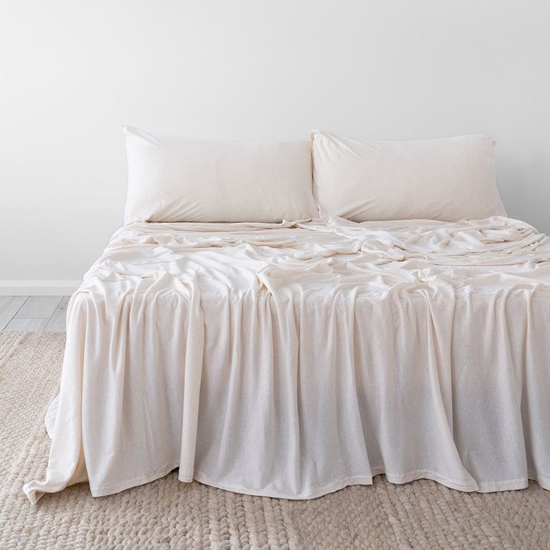 King Single Sheet Set - BedT Organica Stone