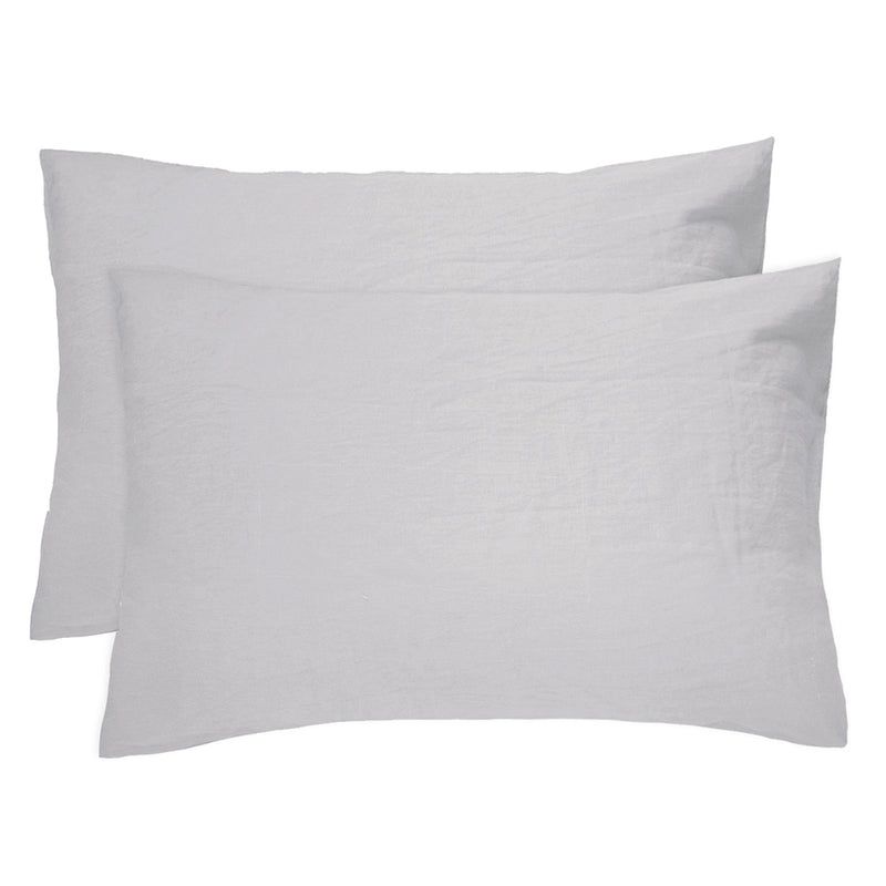 Linen Pillowcase Pair Silver