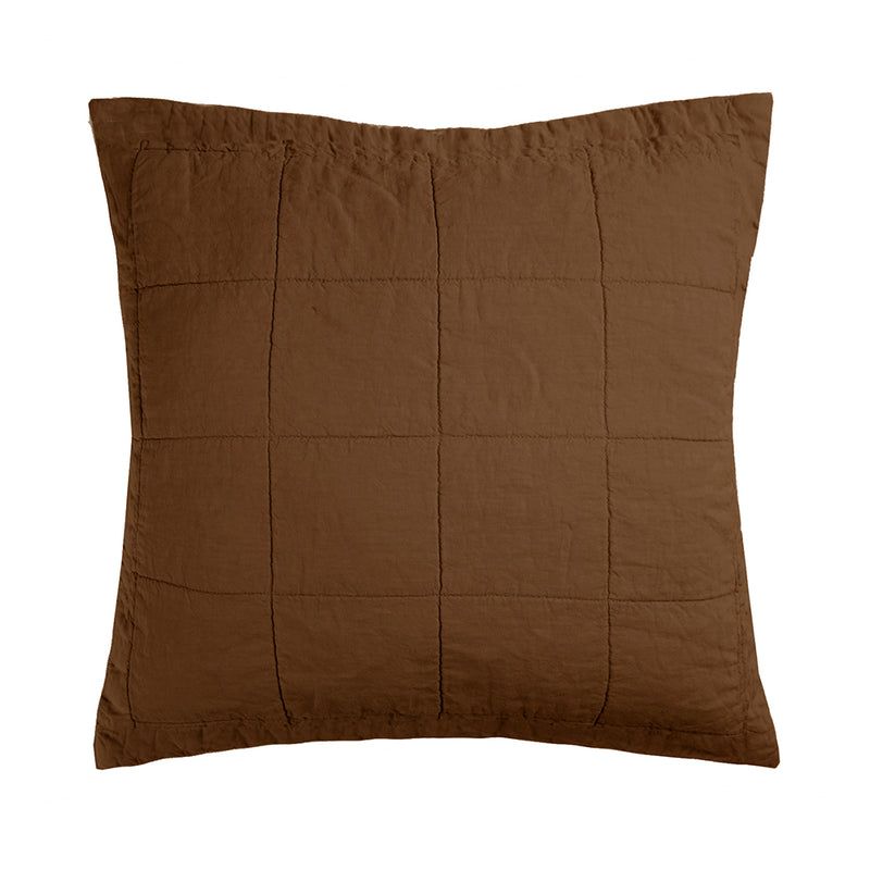 Linen Quilted Euro Pillow Sham Hazel