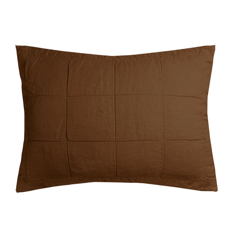 Linen Quilted Pillow Sham Hazel