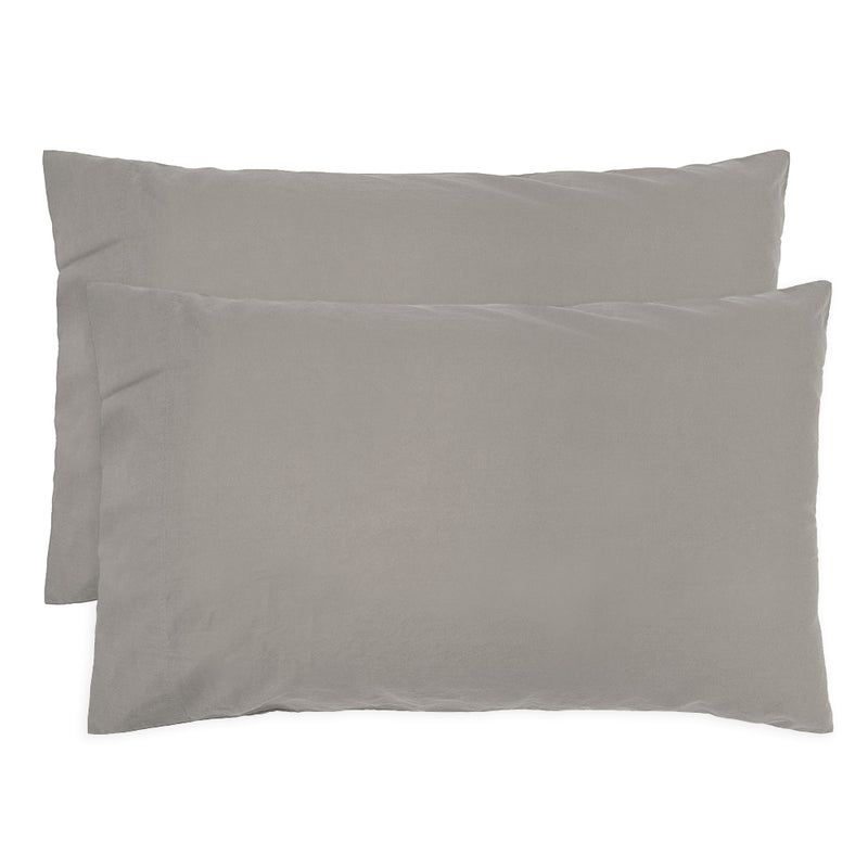 Standard Temple Organic Cotton Pillowcase Pair Grey