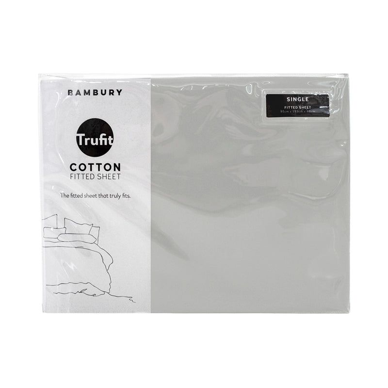 Single Tru Fit Fitted Sheet Silver