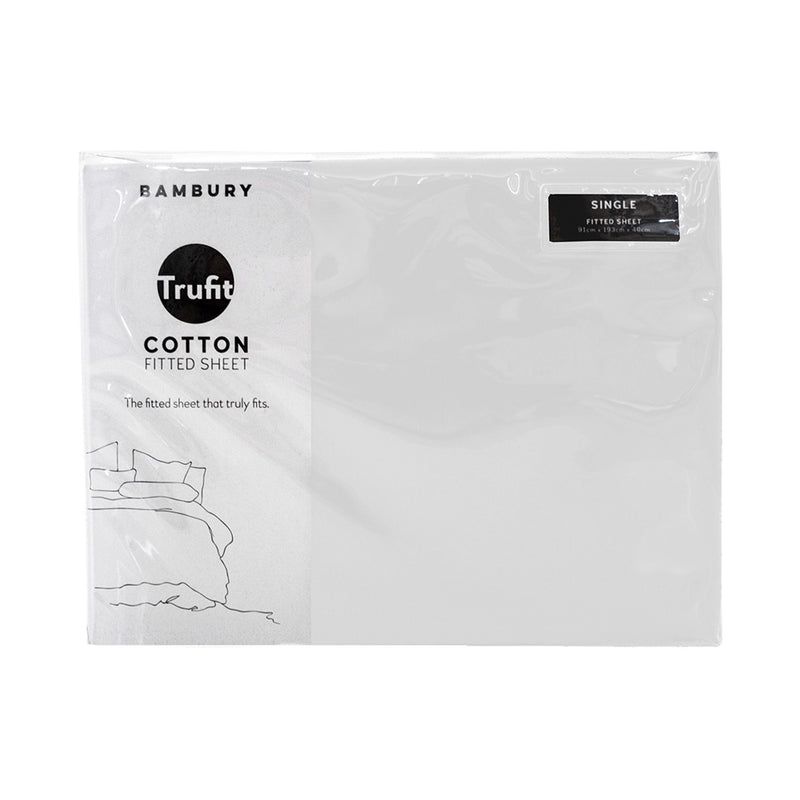 Single Tru Fit Fitted Sheet White