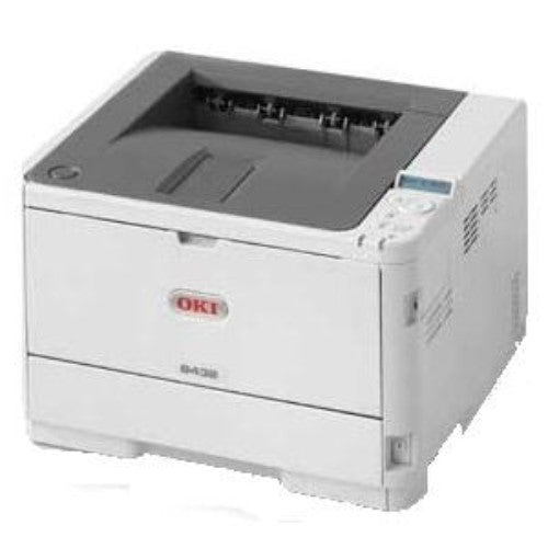 High-performance Oki B412dn LED printer with 33 ppm speed, 1200 dpi, duplex, network ready, ideal for professional monochrome printing.