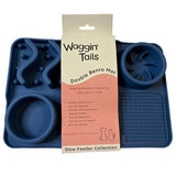 Dog - Slow Feeder Double Bento Mat Blue 30x20cm