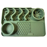 Dog - Slow Feeder Double Bento Mat Olive 30x20cm