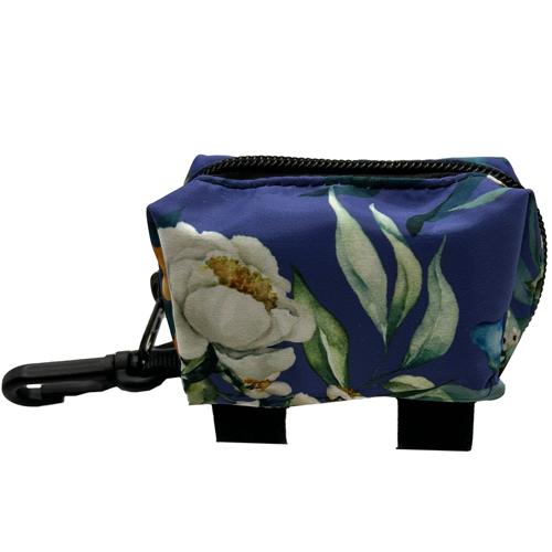 Latched Poop Bag Holder - Blue Floral