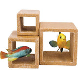 Aquatic Ornament - Cube Stone Hide-Away 3pk