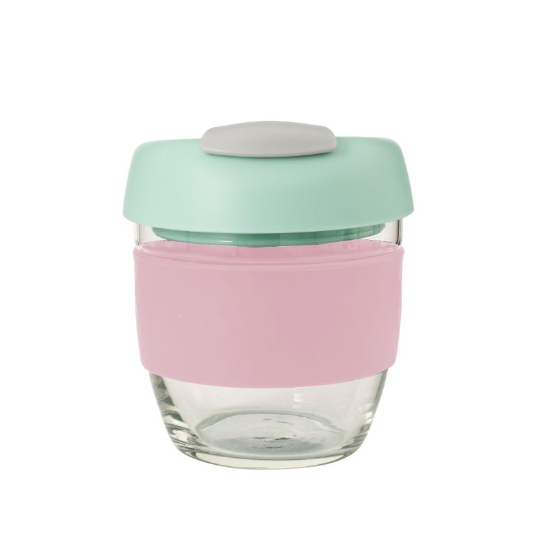 Avanti Glass GoCup Travel Mug 236ml Pink/Mint/Grey