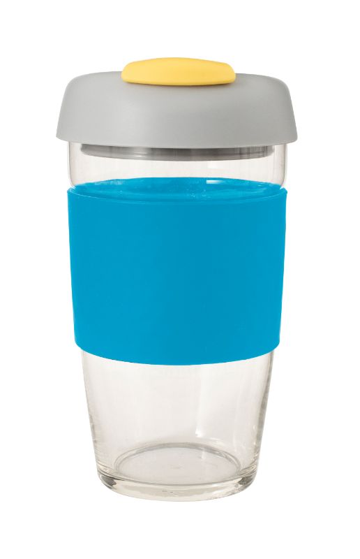 Avanti Glass GoCup Travel Mug 473ml Blue/Grey/Yell