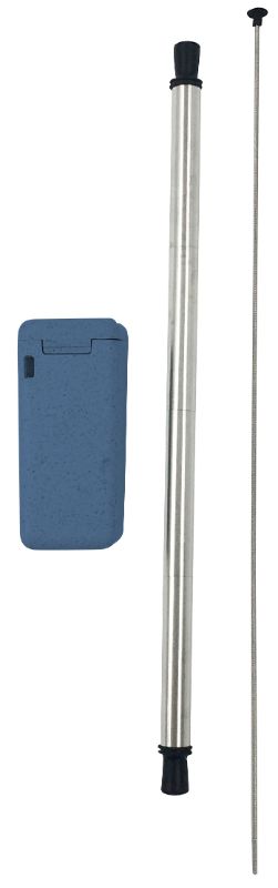 Avanti Folding Stainless Steel Straw In Box Duck Egg Blue