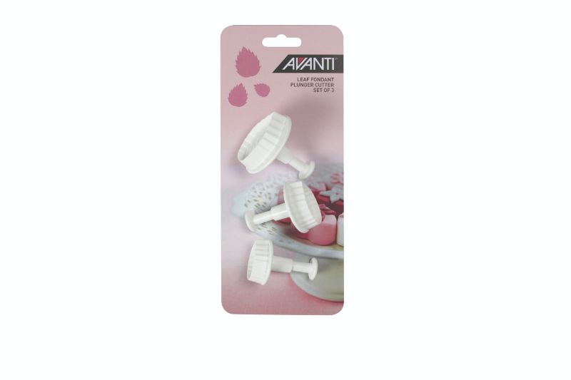 Avanti Leaf Fondant Plunger Cutterter Set 3pc