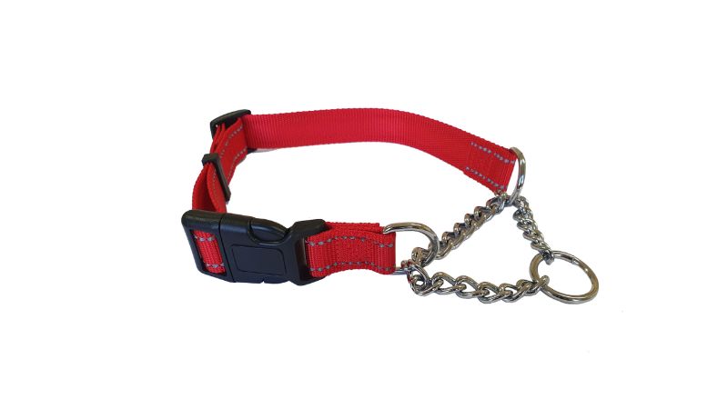 Dog Collar - Martingale Refl 20mm x 35-50cm (Red)