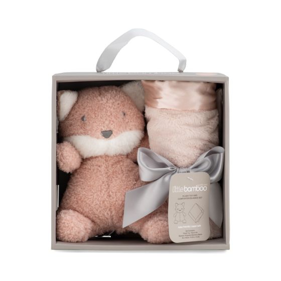 Little Bamboo Plush & Blankie Set - Dusty Rose - Little Bamboo