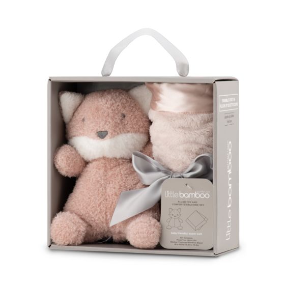 Little Bamboo Plush & Blankie Set - Dusty Rose - Little Bamboo